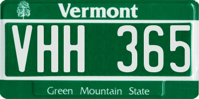 VT license plate VHH365