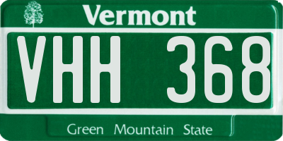 VT license plate VHH368