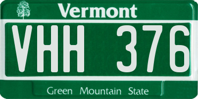 VT license plate VHH376