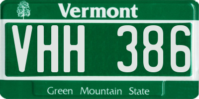 VT license plate VHH386