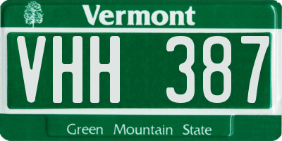 VT license plate VHH387
