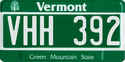 VT license plate VHH392