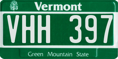 VT license plate VHH397