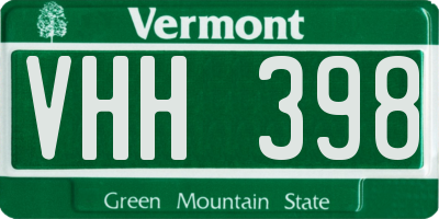 VT license plate VHH398