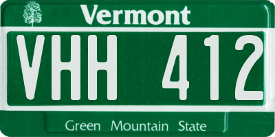 VT license plate VHH412