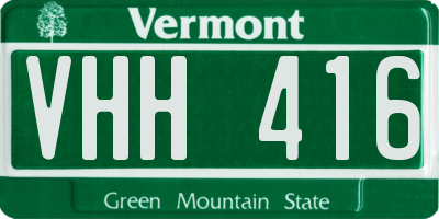 VT license plate VHH416