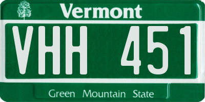 VT license plate VHH451