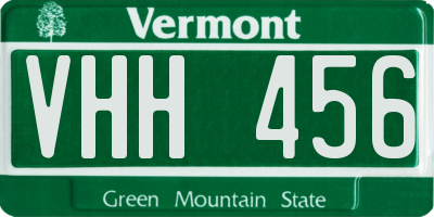 VT license plate VHH456