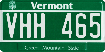 VT license plate VHH465