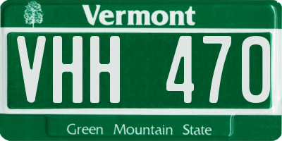VT license plate VHH470