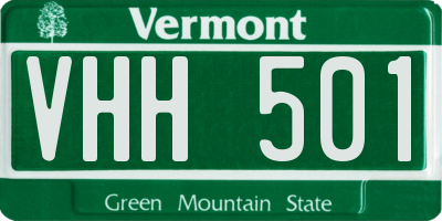 VT license plate VHH501