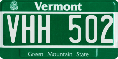 VT license plate VHH502