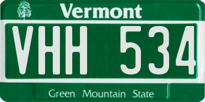 VT license plate VHH534