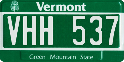 VT license plate VHH537
