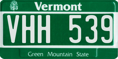 VT license plate VHH539