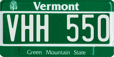 VT license plate VHH550