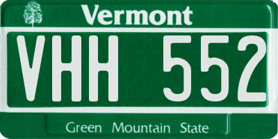 VT license plate VHH552