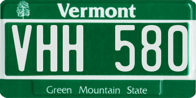 VT license plate VHH580