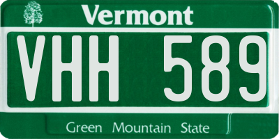 VT license plate VHH589