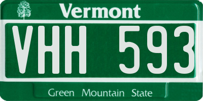 VT license plate VHH593