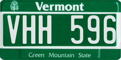 VT license plate VHH596