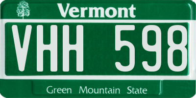 VT license plate VHH598