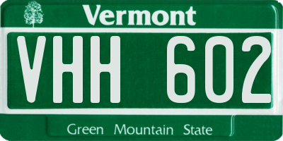 VT license plate VHH602