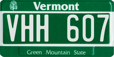 VT license plate VHH607