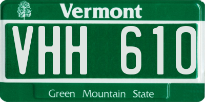 VT license plate VHH610