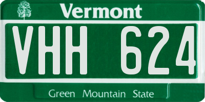 VT license plate VHH624