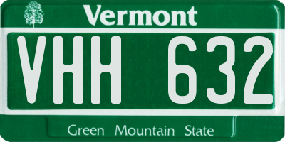 VT license plate VHH632