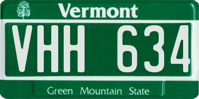 VT license plate VHH634
