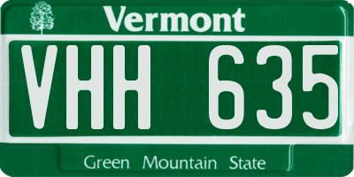 VT license plate VHH635