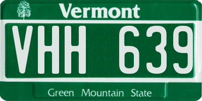 VT license plate VHH639