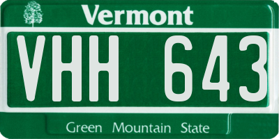 VT license plate VHH643