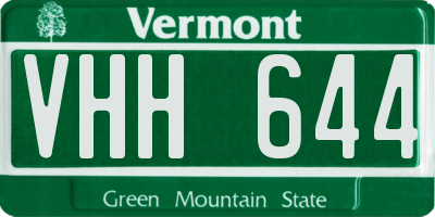 VT license plate VHH644