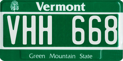 VT license plate VHH668