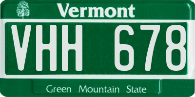 VT license plate VHH678