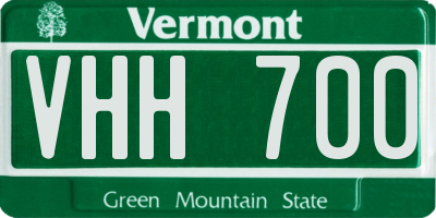 VT license plate VHH700