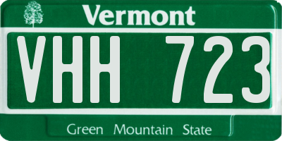 VT license plate VHH723