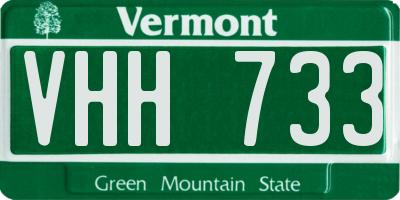 VT license plate VHH733