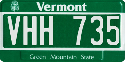 VT license plate VHH735