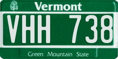 VT license plate VHH738