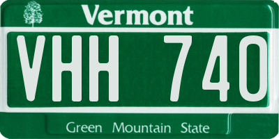 VT license plate VHH740