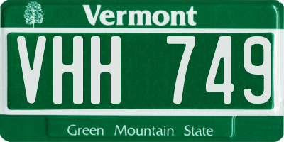 VT license plate VHH749