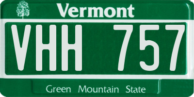 VT license plate VHH757
