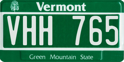 VT license plate VHH765