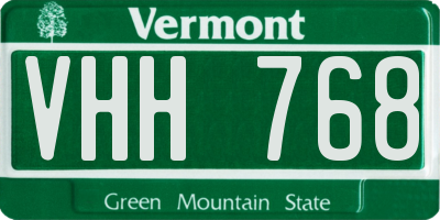 VT license plate VHH768