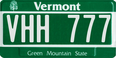 VT license plate VHH777