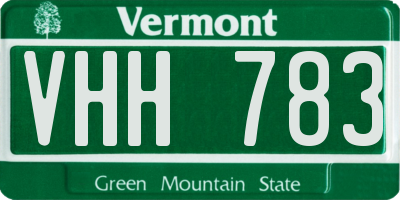 VT license plate VHH783